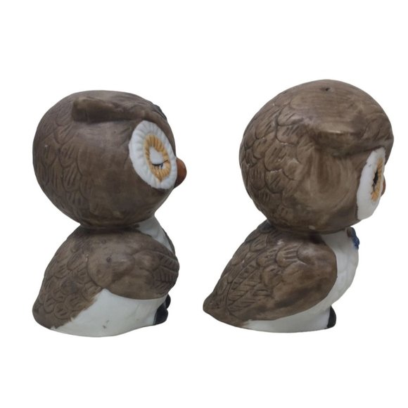 Cute Owl Salt and Pepper Shaker Set - Big eyed Pair of Ceramic Shakers - Picture 6 of 7